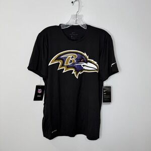 Nike‎ Baltimore Ravens NFL Football Black NWT Tee Shirt Size M Dry Dri Fit Team